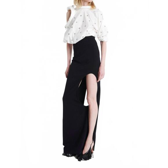 NEW A.W.A.K.E. MODE cutout pencil skirt in black
